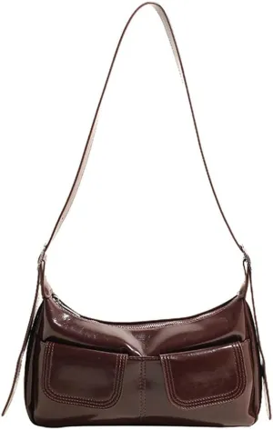 Women's PU Leather hobo bag Retro Y2k Shoulder Bag Multi-pocket Crossbody Bag Handbag for Work Travel