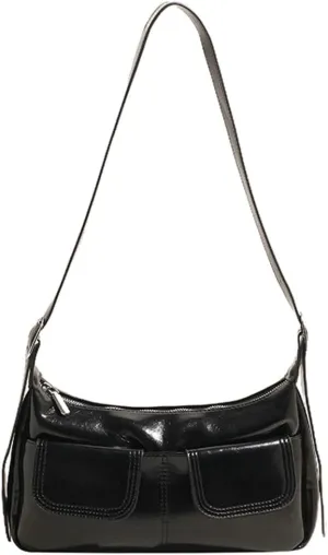Women's PU Leather hobo bag Retro Y2k Shoulder Bag Multi-pocket Crossbody Bag Handbag for Work Travel