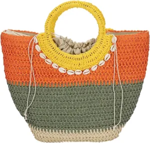 Women's Straw Beach Bag Woven Crossbody Bag Large Capacity Woven Rattan Clutch Casual Beach Straw Handmade Bag Handbag