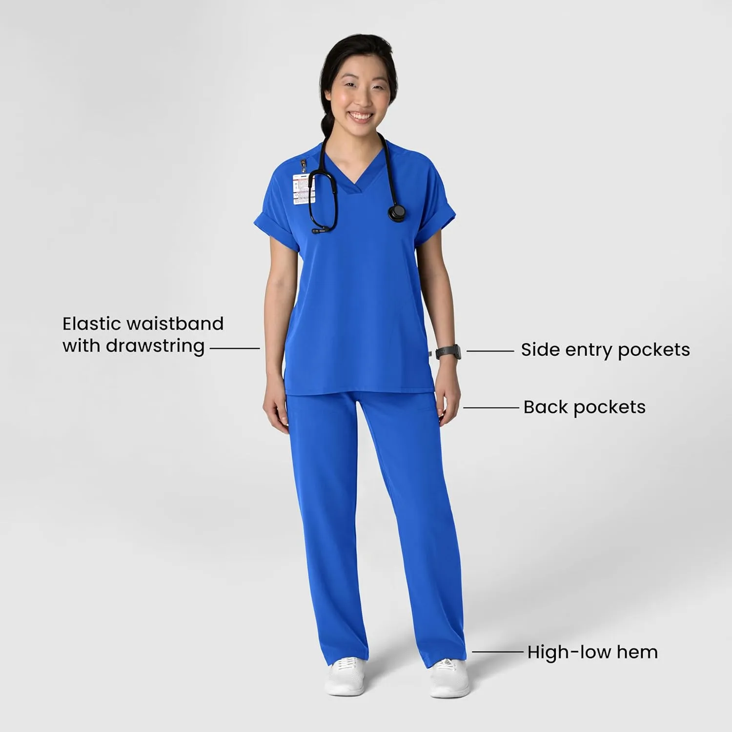 WonderWink Women's Stovepipe High-Low Hem Scrub Pant